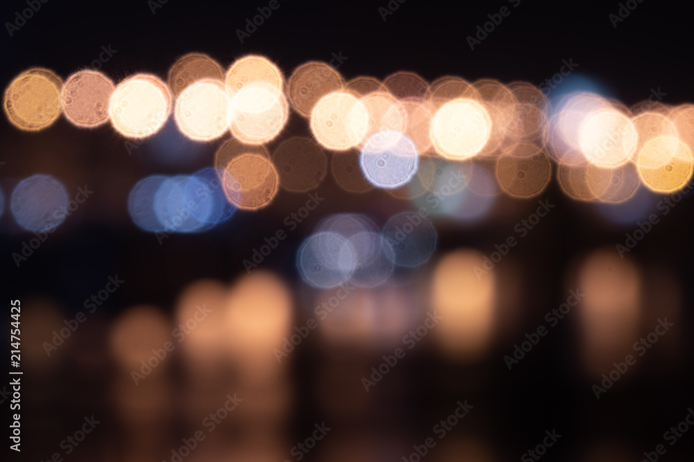 background. defocusing. night, multicolored lights on the bridge \ new year \ christmas.