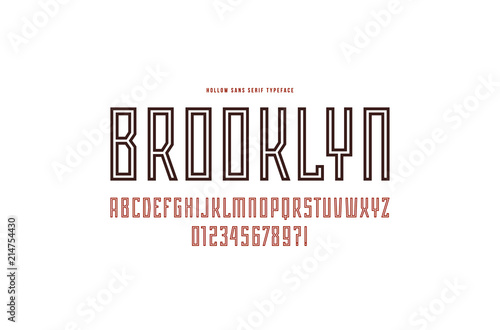 Hollow sans serif font in the sport style