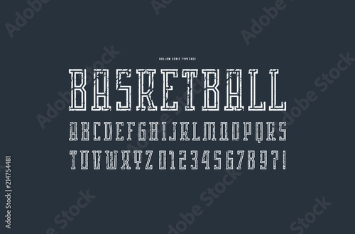 Hollow serif font in the sport style