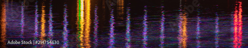 background. defocus. reflection in water of colored lanterns