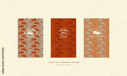 Set of menu cover and seamless pattern for fast food diner