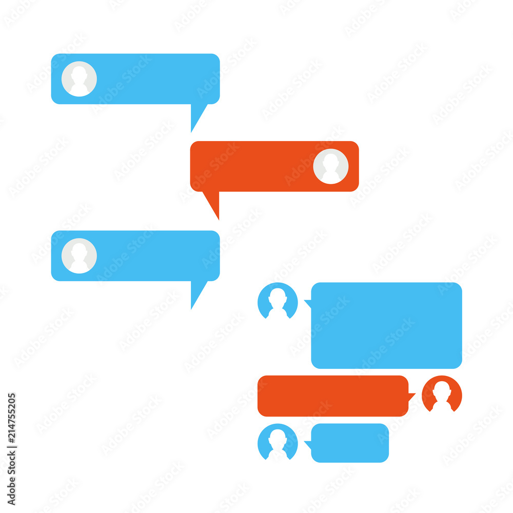 Vector Phone Chat Interface. Messenger, Speech Bubbles. Chatting Vector Design Elements Set for You Design Vector Phone Chat Interface. Messenger, Speech Bubbles. Chatting Vector Design Elements Set for You Design
