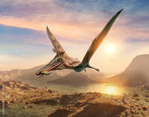 Obraz na płótnie góra dinozaur niebo