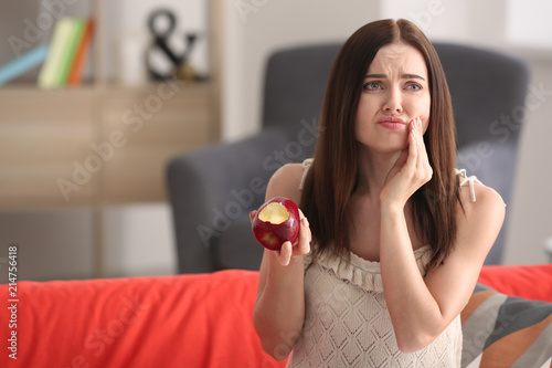 Young woman with sensitive ...