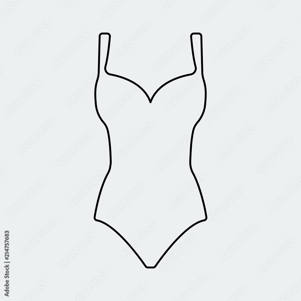 Outline Woman Swimsuit Icon.Vector Illustration Outline Woman Swimsuit Icon.Vector Illustration