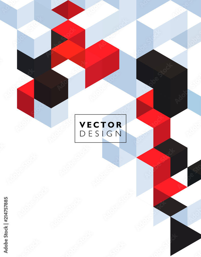 Abstract background with color cubes and grid Abstract background with color cubes and grid
