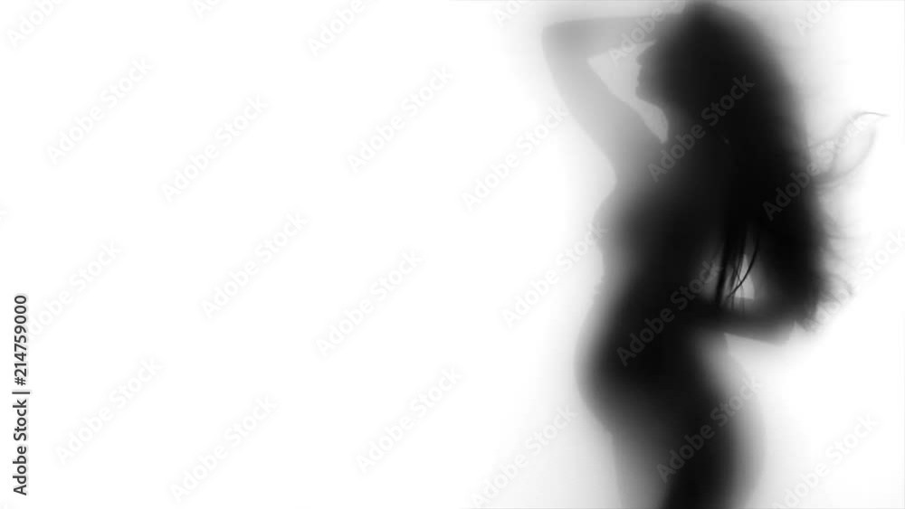 Vídeo do Stock: Pregnant woman shadow portrait isolated on white ...