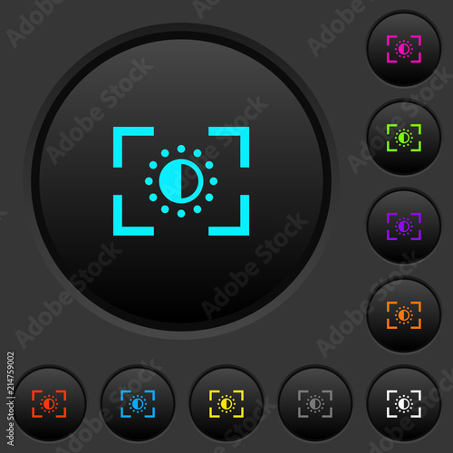 Camera saturation setting dark push buttons with color icons