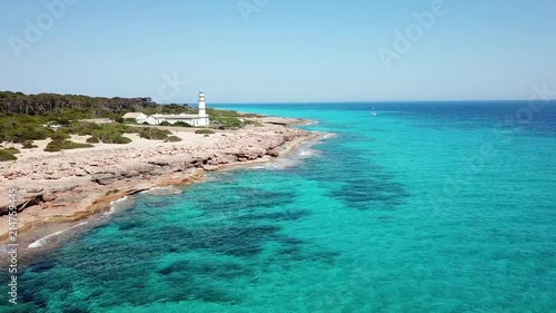 Aerial: Cap de Ses Salines in Mallorca, Spain