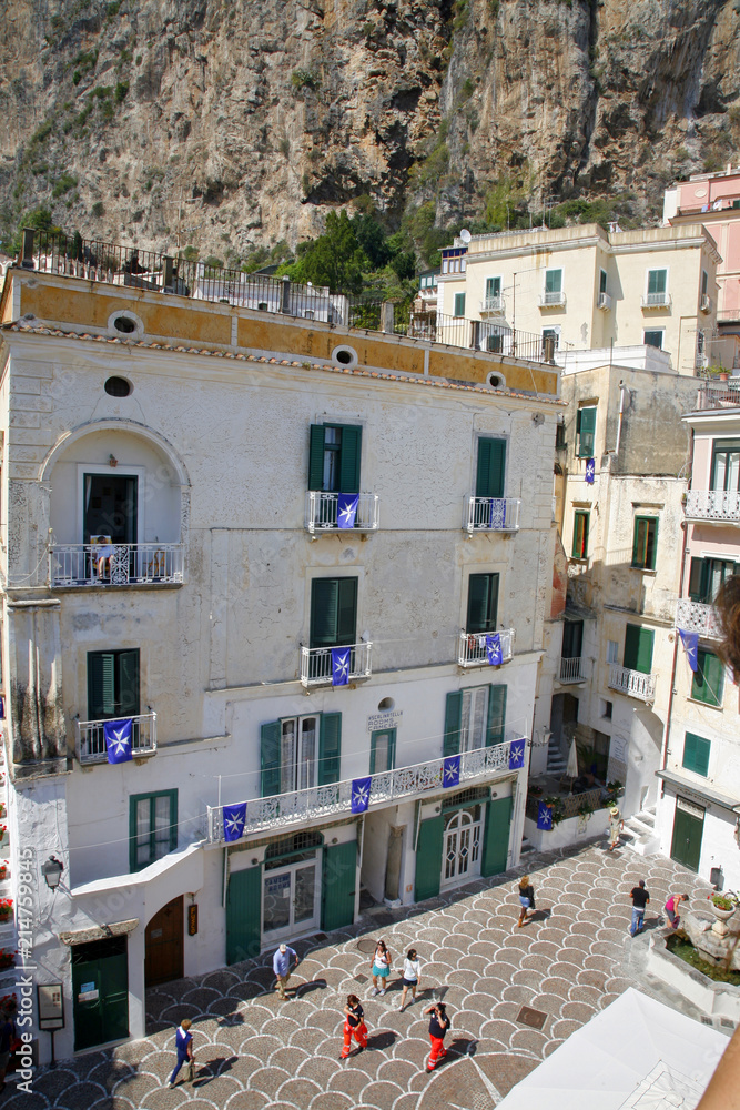 ATRANI, ITALY - JUNE 03, 2012: the village of atrani, coast of amalfi, campania, italy, europe