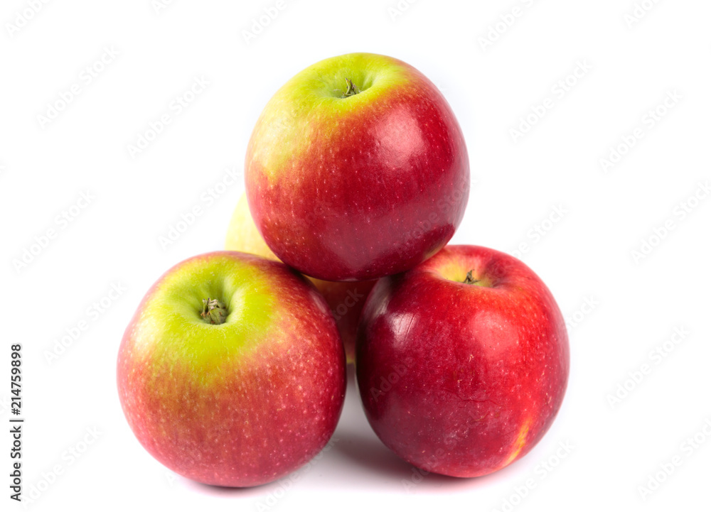 Green apples on white background Green apples on white background