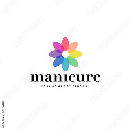 Vector logo design template for manicure and nail salon.