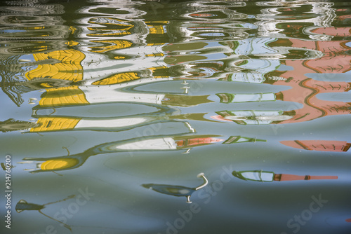 the waves of the river from the wind