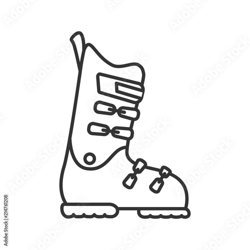 Ski or snowboard boot linear icon