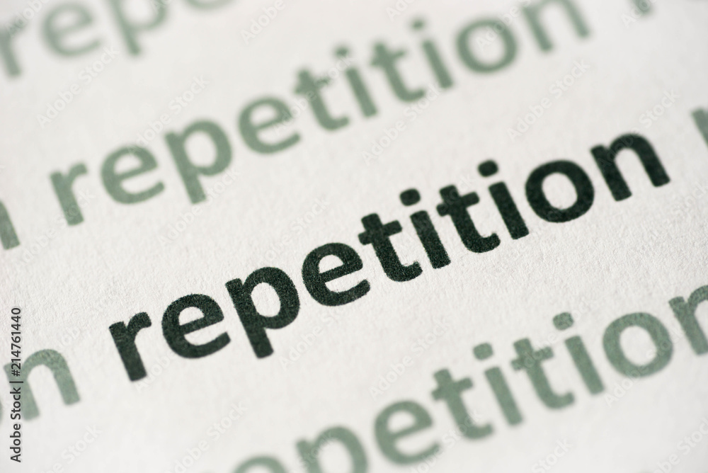 word repetition printed on paper macro word repetition printed on paper macro