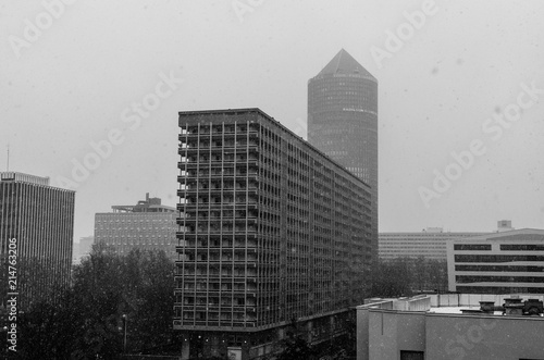 Quartier de la Part-Dieu sous la neige