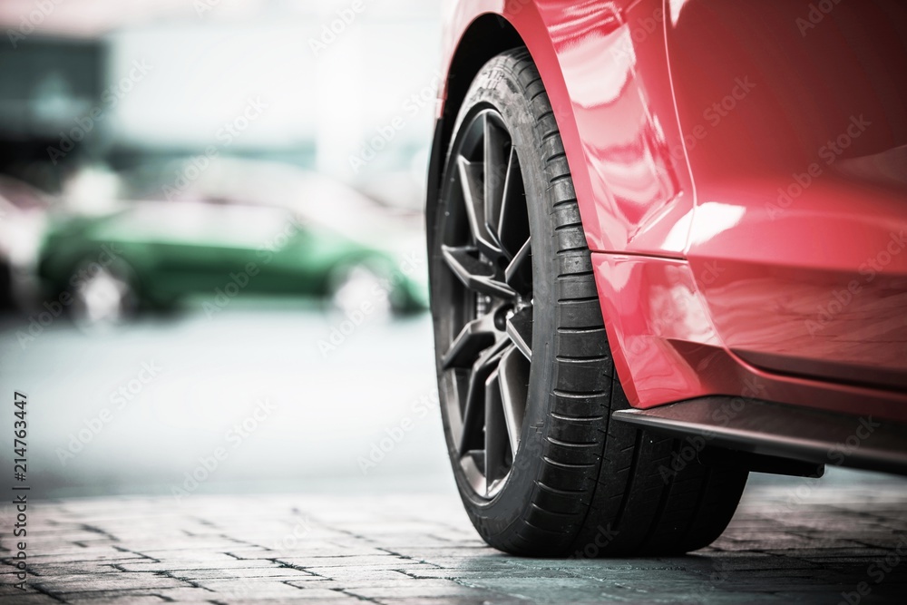 Modern Car Wheel Closeup