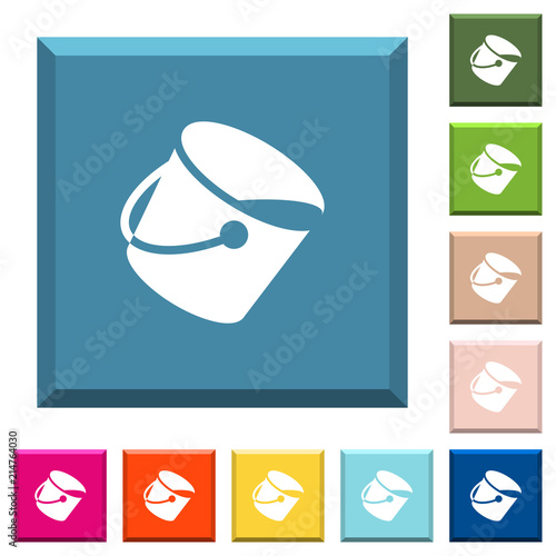 Paint bucket white icons on edged square buttons
