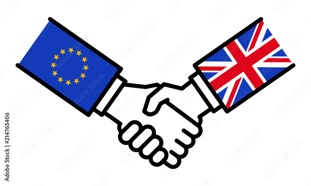Großbritannien Handschlag mit EU, Brexit, Europäische Union, Verhandlungen, Einigung Großbritannien Handschlag mit EU, Brexit, Europäische Union, Verhandlungen, Einigung