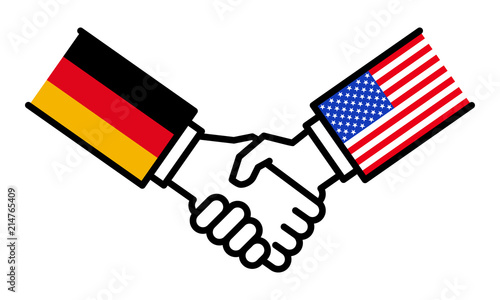 Handschlag Deutschland USA, Abkommen, Freundschaft, Händeschütteln, Partnerschaft photo