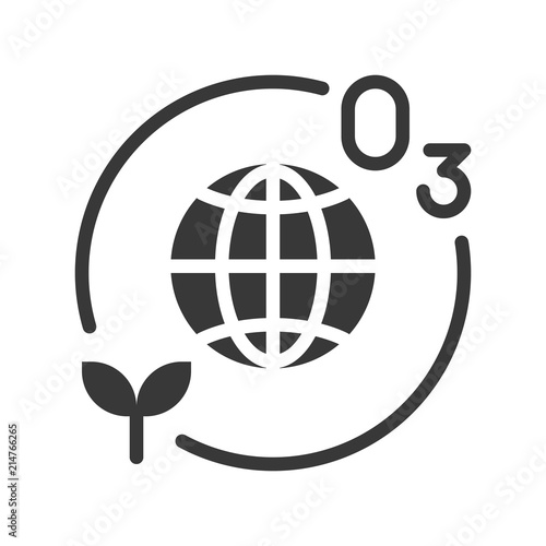 World and ozone layer, solid or silhouette icon photo