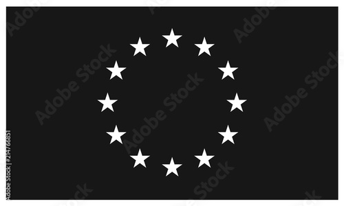 Flag of European Union in black and white