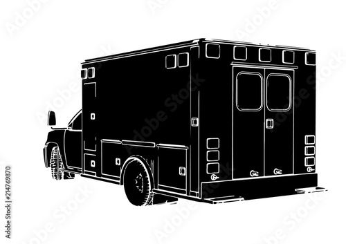 silhouette of ambulance car vector