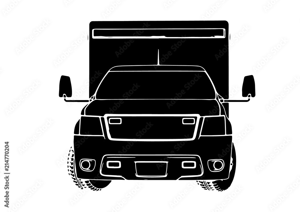 silhouette of ambulance car vector silhouette of ambulance car vector
