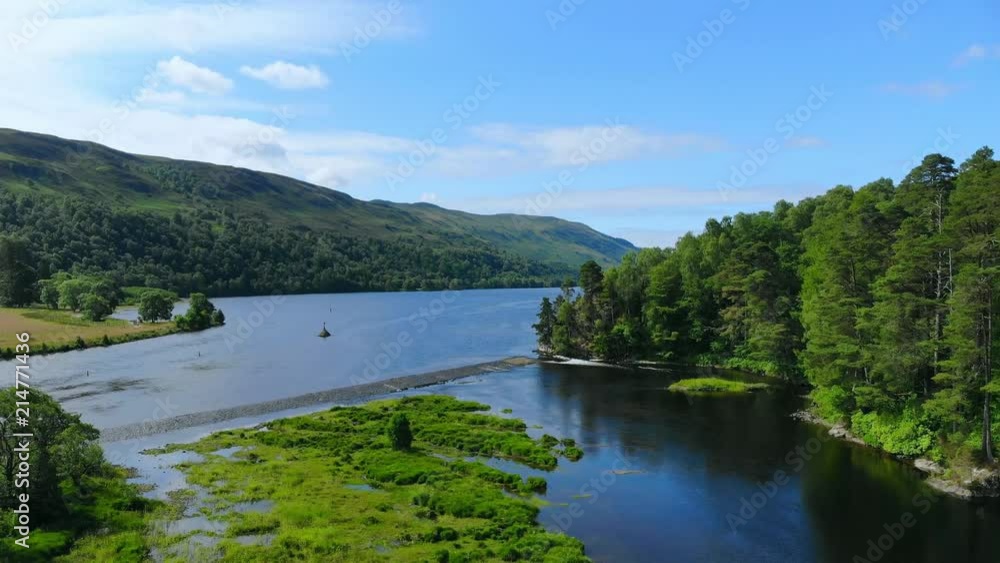 Amazing landscape with creeks and lakes in the Scottish Highlands - romantic aerial view Amazing landscape with creeks and lakes in the Scottish Highlands - romantic aerial view