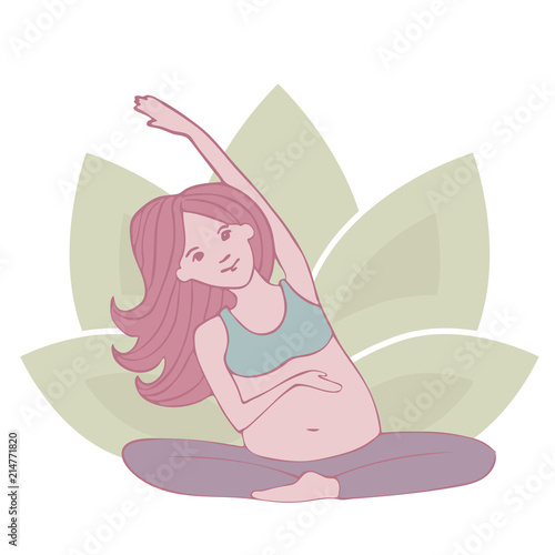 Yoga for pregnant symbol vector illustration