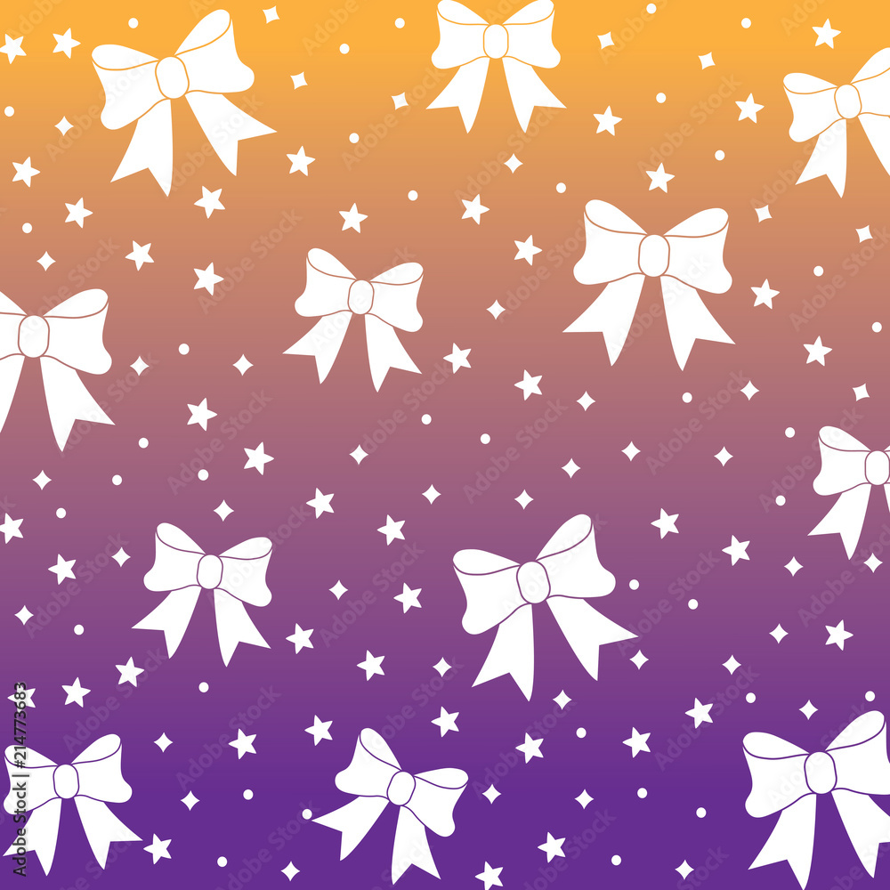 Fototapeta premium bows and stars pattern