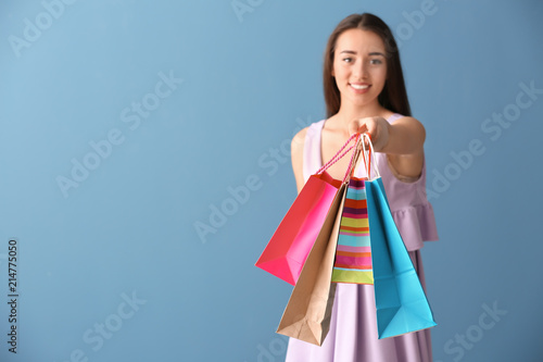 Beautiful young woman with ...