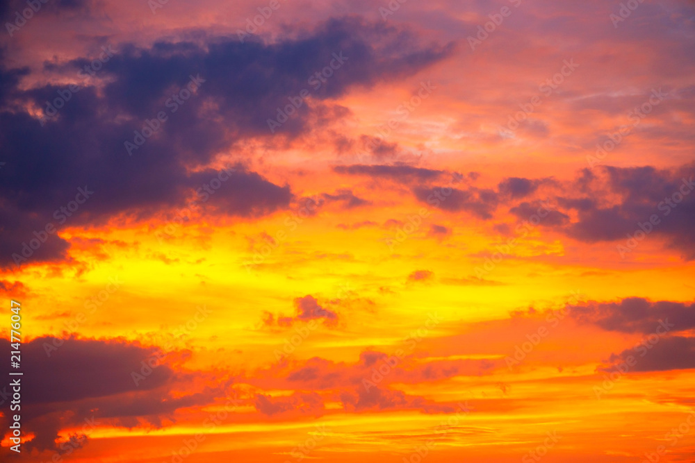 colorful sky  twilight sky after sunset with clouds for background .