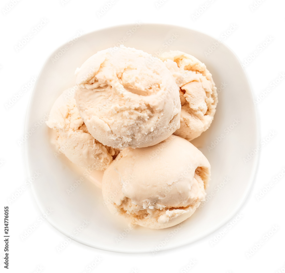 Bowl with delicious ice-cream on white background Bowl with delicious ice-cream on white background