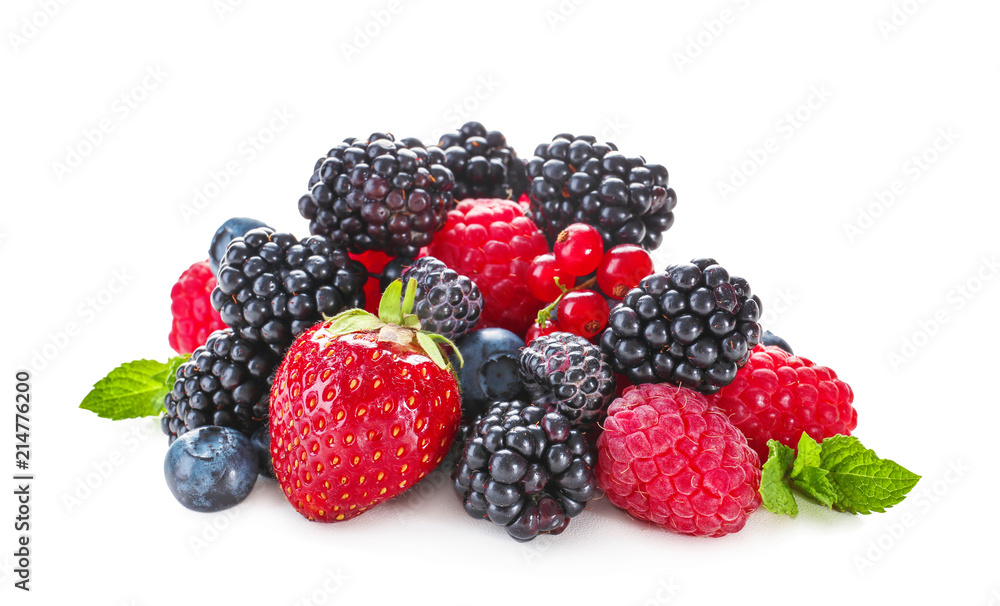 Delicious ripe berries on white background Delicious ripe berries on white background