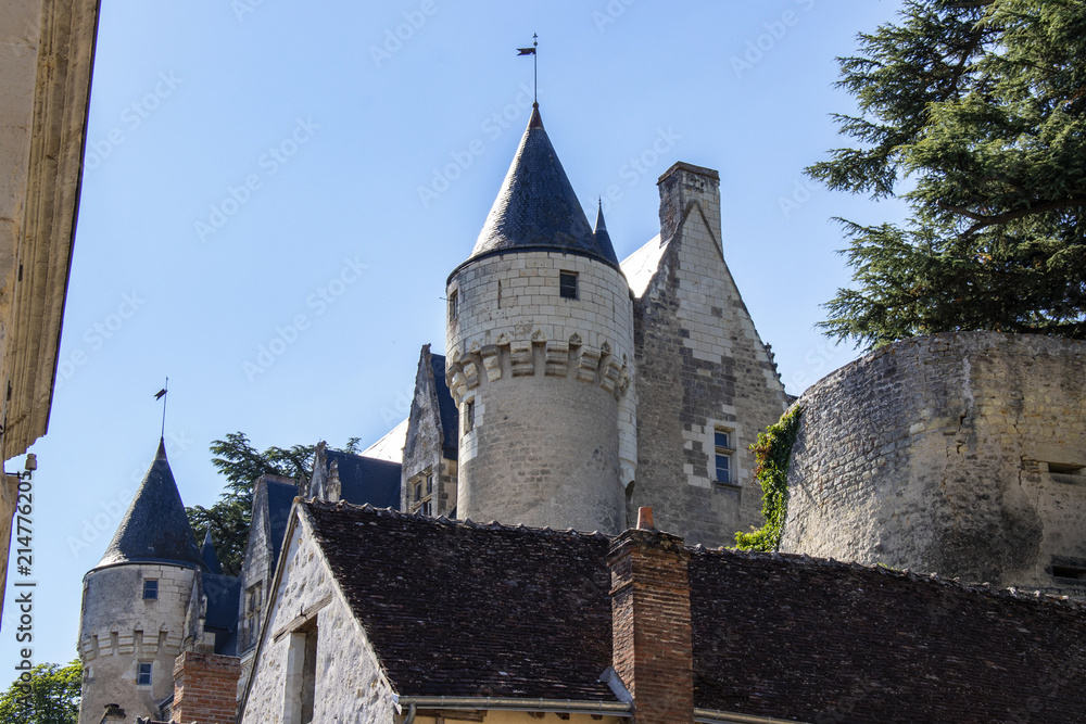 Montrésor. Le château vu du centre-ville. Indre-et-Loire. Pays de Loire