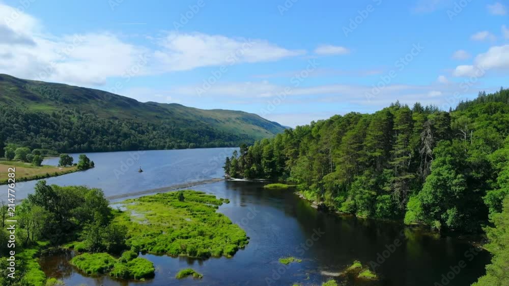 Amazing landscape with creeks and lakes in the Scottish Highlands - romantic aerial view Amazing landscape with creeks and lakes in the Scottish Highlands - romantic aerial view