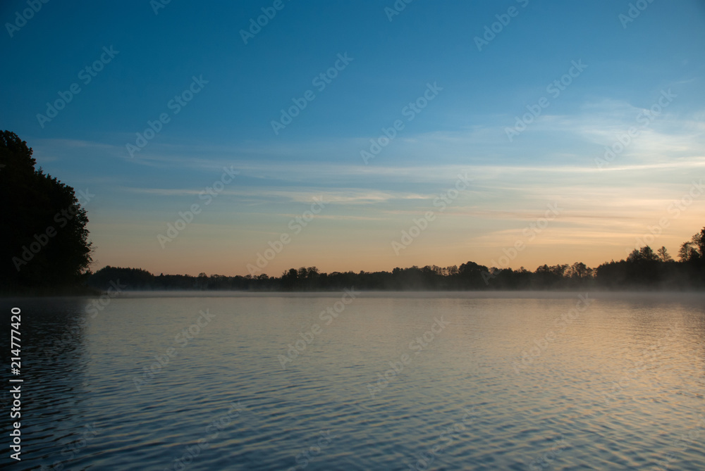Sunrise on the Kaitra lake