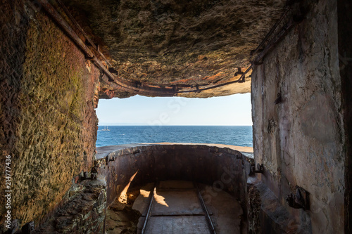 Фототапет WW2 lookout in the cliffs of Bonifacio in Corsica