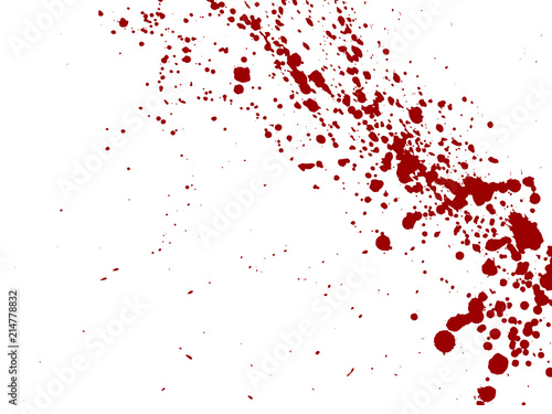 Blood drops and splatters on white background. Vector illustration