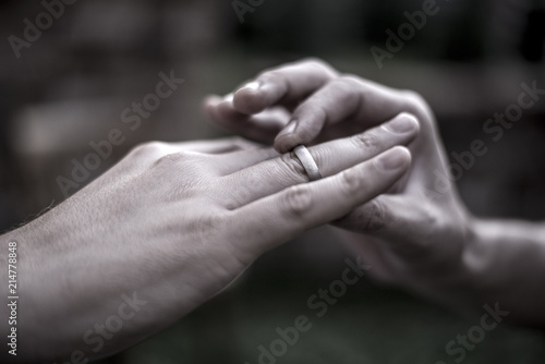 Gay couple wedding ceremony detail