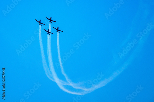 Acrobatic planes at air show, Tel Aviv, Israel