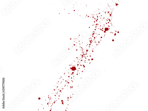 Blood drops and splatters on white background. Vector illustration