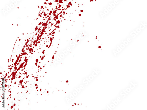 Blood drops and splatters on white background. Vector illustration