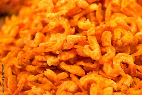 Dried shrimp, delicacy widely used as an ingredient in the thai food.Thailand.