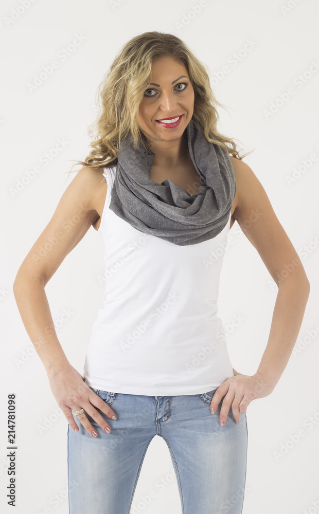 Beautiful young woman with hat close up isolaited on white background smiling Beautiful young woman with hat close up isolaited on white background smiling