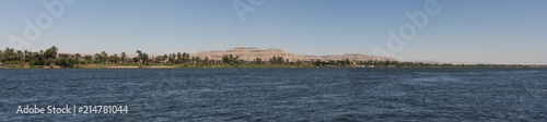View of river nile in Egypt showing Luxor west bank