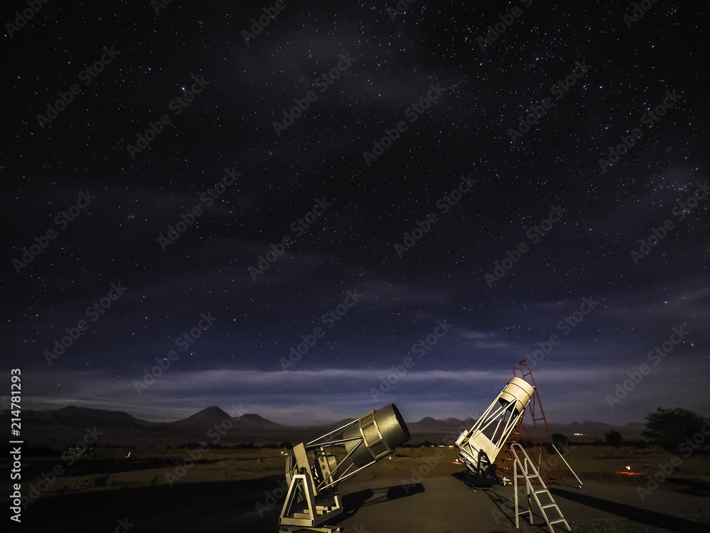 Astronomical telescope in San Pedro Acatama Desert Chile