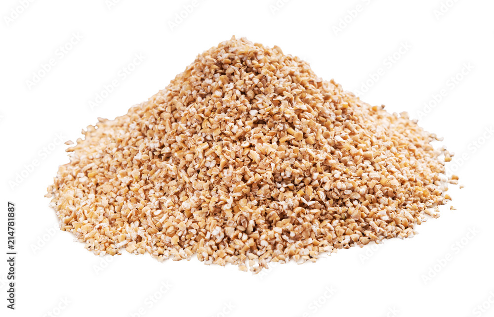 Heap of barley grits on white background Heap of barley grits on white background