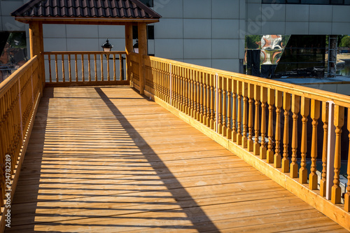 Long wooden bridge